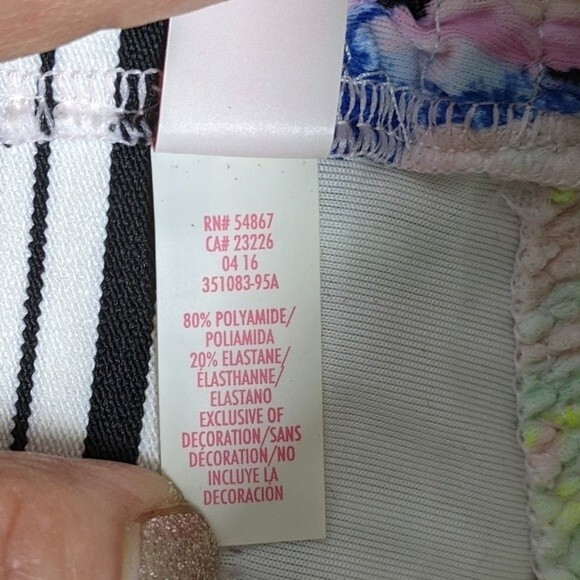 Victoria's Secret Swimsuit Bikini Ruched Top Medium Multicolor Tie Dye M - Picture 8 of 8